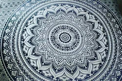 Black And White Mandala Tapestry