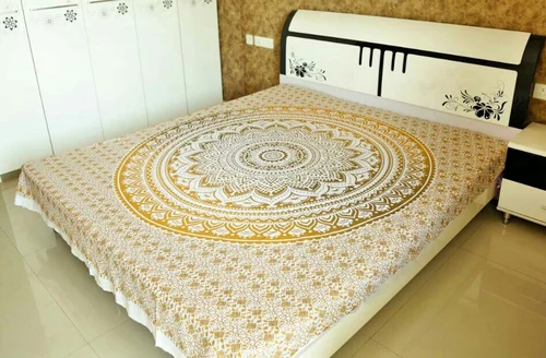 Gold Print Mandala Ombre Cotton Mandala Bohemian Tapestry